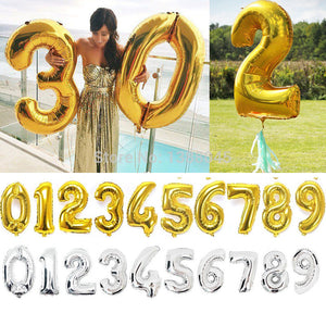 Gold Super-shape Number Balloons