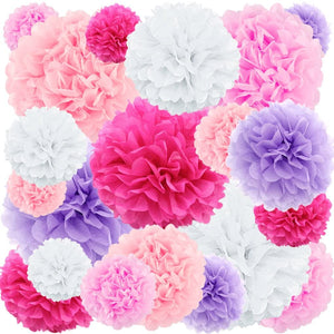 Floral Pom Poms - 30cm