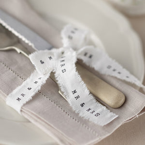 Vintage Affair - Frayed Ribbon with Mr & Mrs