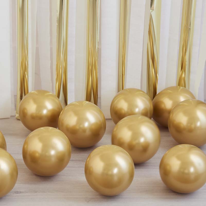 Mosaic Balloon Pack - Gold Chrome Balloons