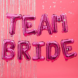 Bride Tribe - Hot Pink Team Bride Hen Party Balloon Bunting