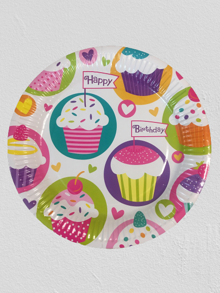 Paper Plate - Birthday Cupcake