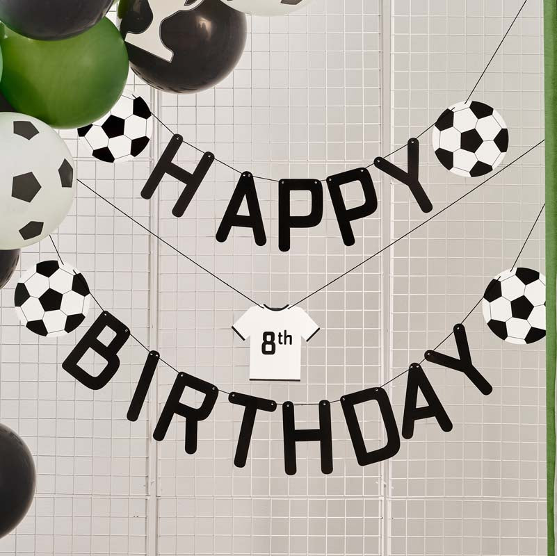 Kick Off The Party! - Customizable Happy Birthday Football Bunting