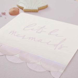 Mermaid Magic - Iridescent and Pink Mermaid Paper Napkins