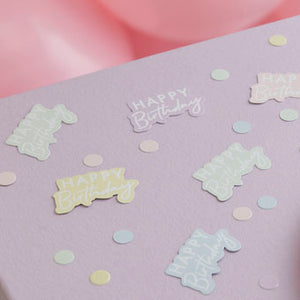 Happy Birthday Table Pastel Confetti