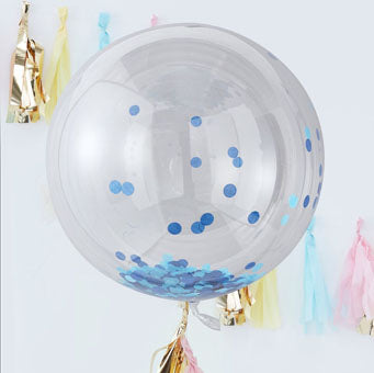 Pick & Mix - Orb Balloons - Large Blue Confetti