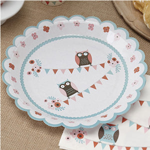 Patchwork Owl - Paper Plates