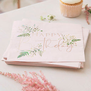 Lets Par Tea - Paper Napkins - Happy Birthday